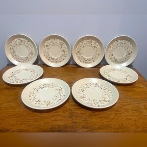 VTG Set of 8 Temper-Ware by Lenox “Merriment” Pattern Saucers